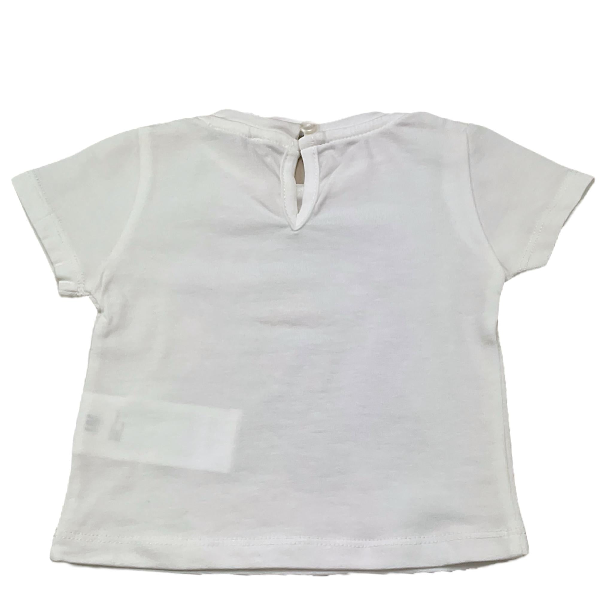 U+È T-Shirt Girocollo Tinta Unita con Stampa per Neonata UE1862 BIANCO U+è 