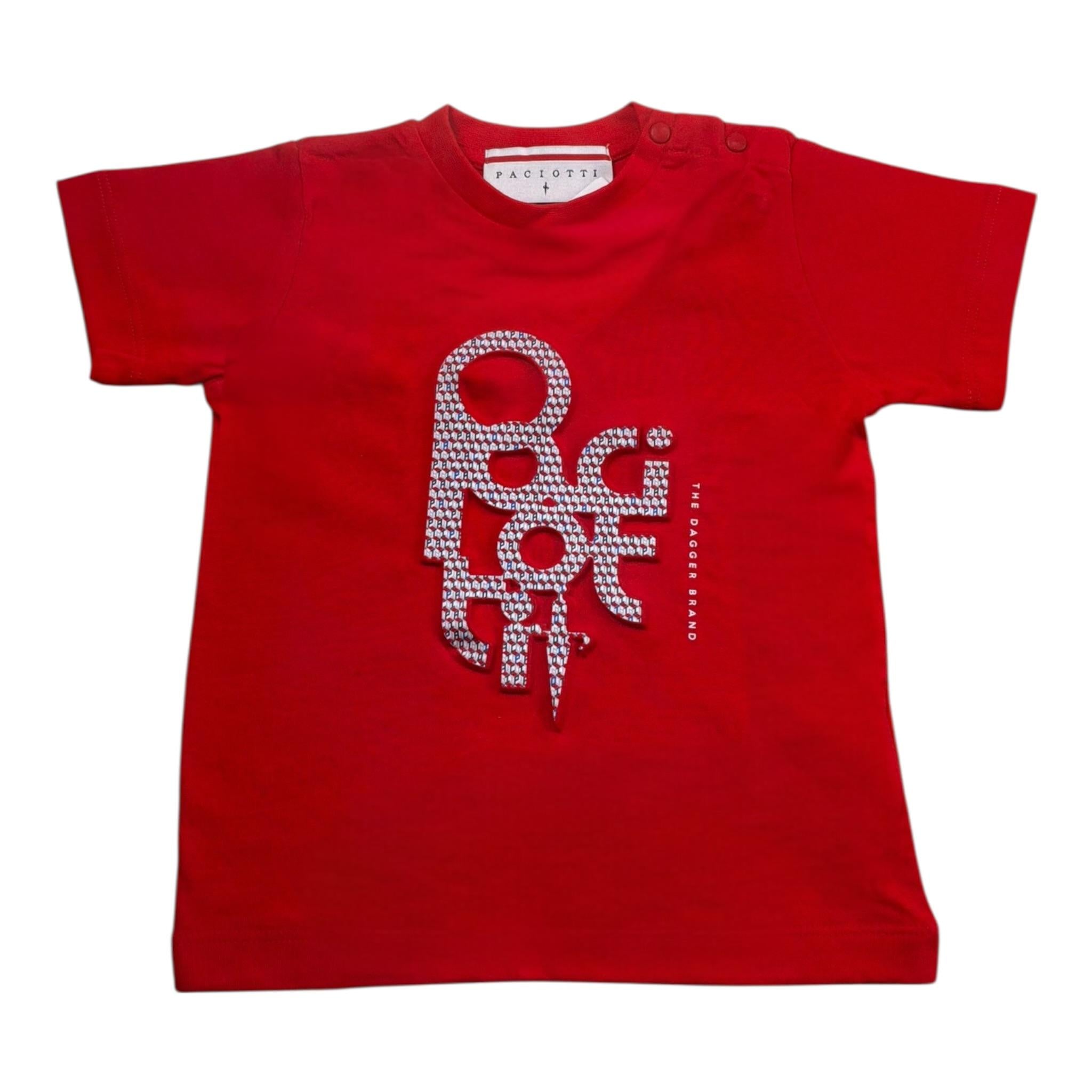 Cesare Paciotti T-Shirt Tinta Unita Girocollo con Stampa per Neonato TSP4102BN ROSSO CESARE PACIOTTI 