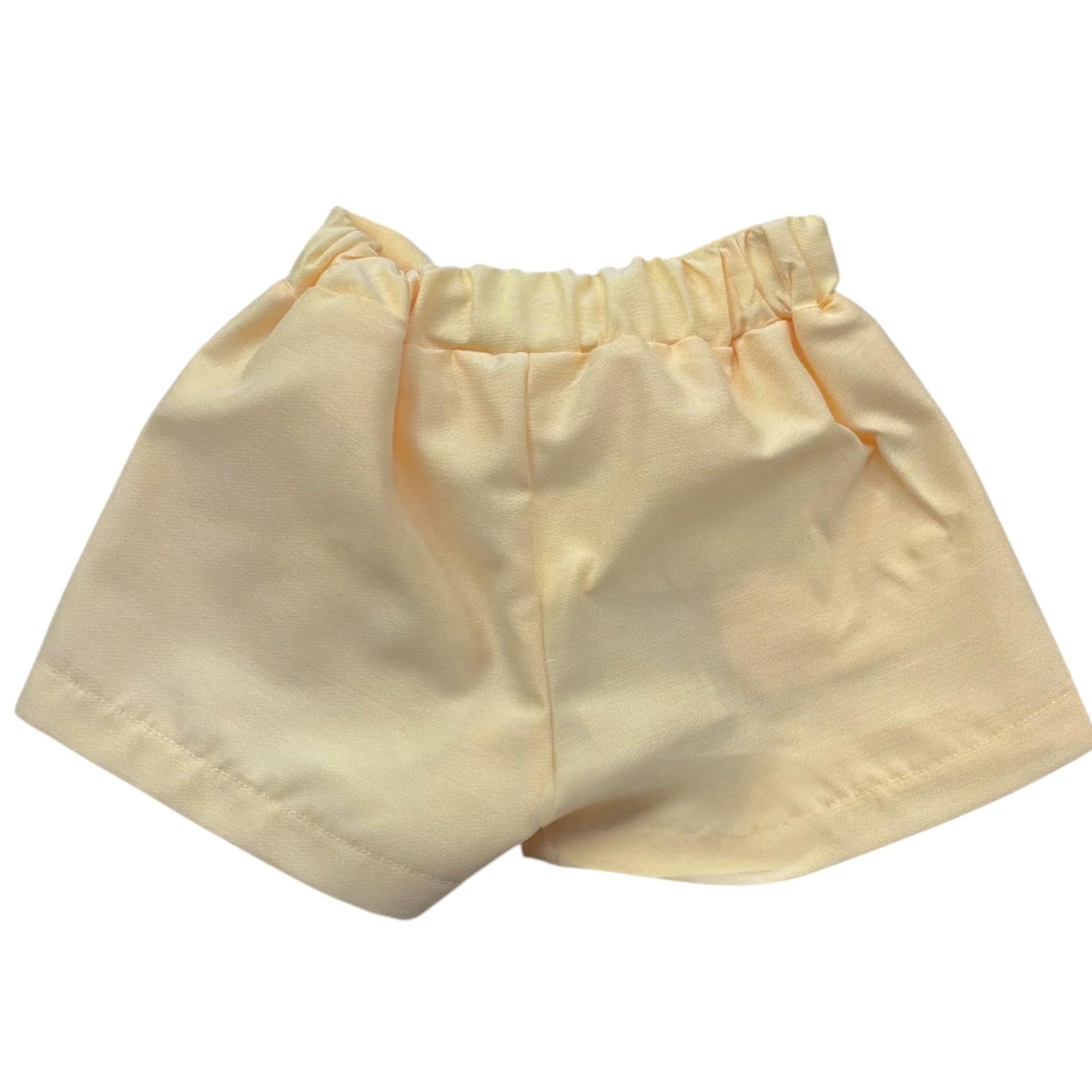 Le Bebe' Short Tinta Unita con Fiocco per Neonata LBG6403 GIALLO LE BEBE' 