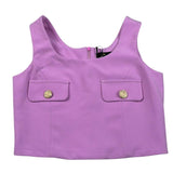 Fun & Fun Top Tinta Unita con Finti Bottoni per Bambina FNCJTP16382 GLICINE FUN & FUN 