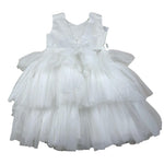 Bella Brilli Abito Cerimonia Tinta Unita con Tulle per Bambina 22 BIANCO BELLA BRILLI 