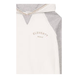Eleventy Felpa Tinta Unita con Cappuccio E Profili In Contrasto per Bambino EW4P40 BIANCO ELEVENTY 