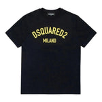 DSQUARED2 t-shirt girocollo tinta unita con stampa Nero per Bambino DQ1983 NERO DSQUARED2 