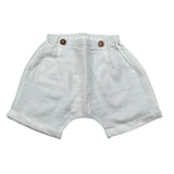 Zhoe & Tobiah Bermuda Tinta Unita con Elastico In Vita per Neonato LN3B PANNA ZHOE & TOBIAH 