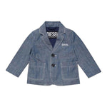 Diesel Giacca Tinta Unita In Denim con Logo per Neonato K00144 BLU DIESEL 