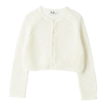 Il Gufo Cardigan Tinta Unita Traforato per Bambina P25GF440EM109X PANNA IL GUFO 