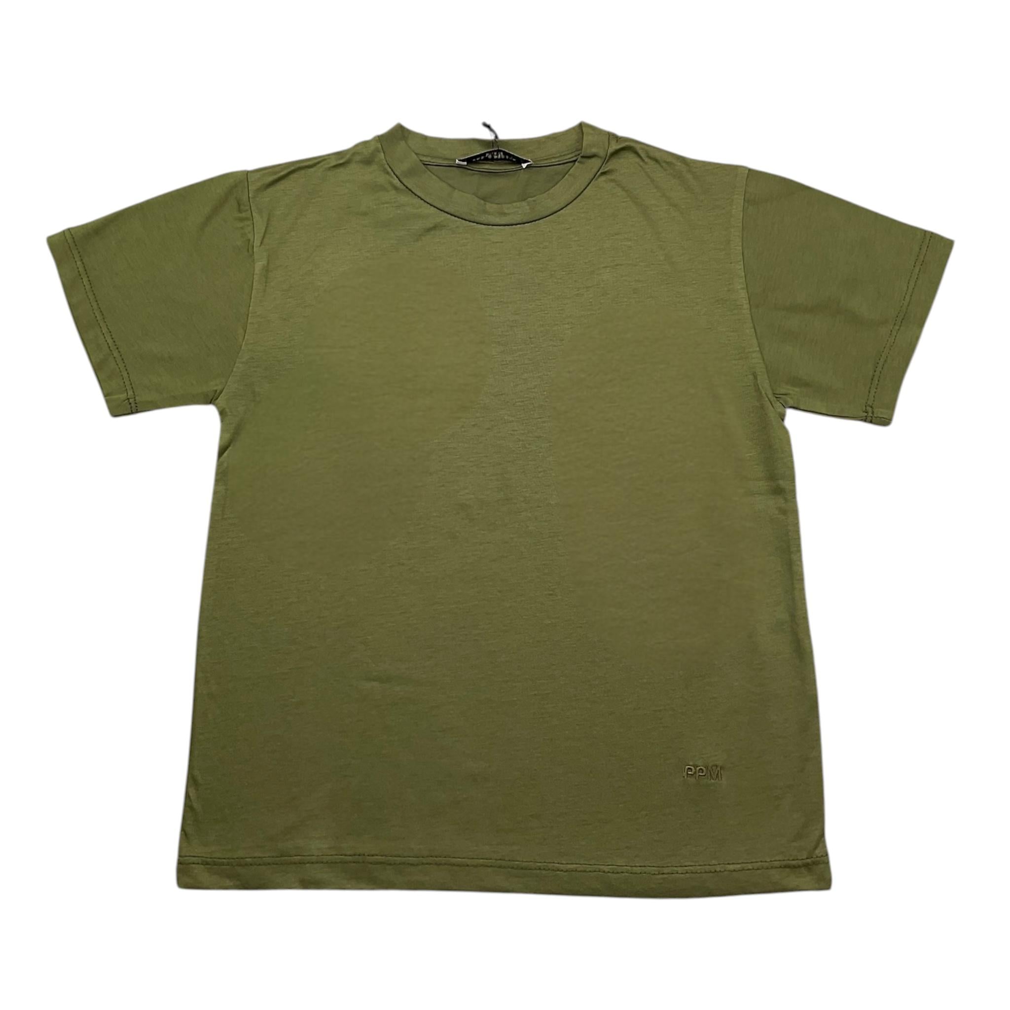 Paolo Pecora T-Shirt Girocollo Tinta Unita per Bambino PP306 VERDE PAOLO PECORA 