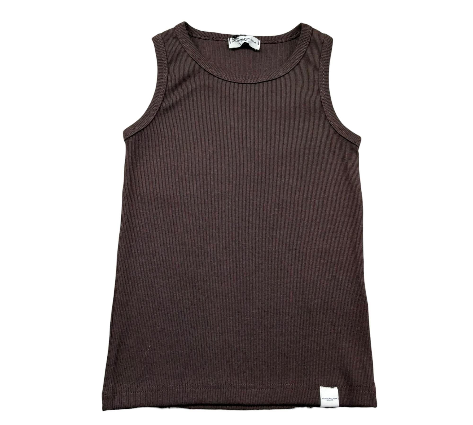 Paolo Pecora Canotta Girocollo Tinta Unita per Bambino PP4269 MARRONE PAOLO PECORA 