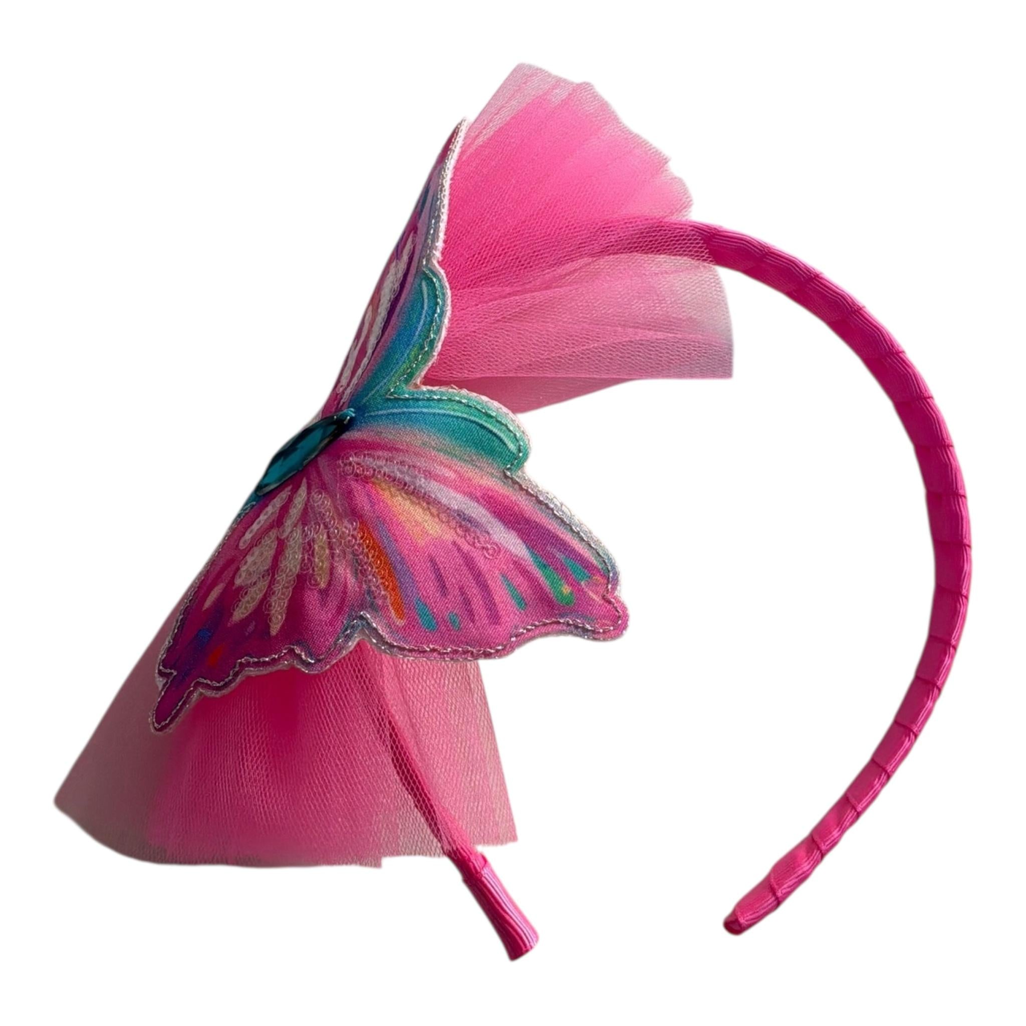 Daga Collection Cerchietto Tinta Unita con Farfalla per Bambina A250055 FUXIA DAGA COLLECTION 