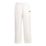 Dou Dou Pantalone Tinta Unita con Logo per Bambina DW6P71 PANNA DOU DOU 