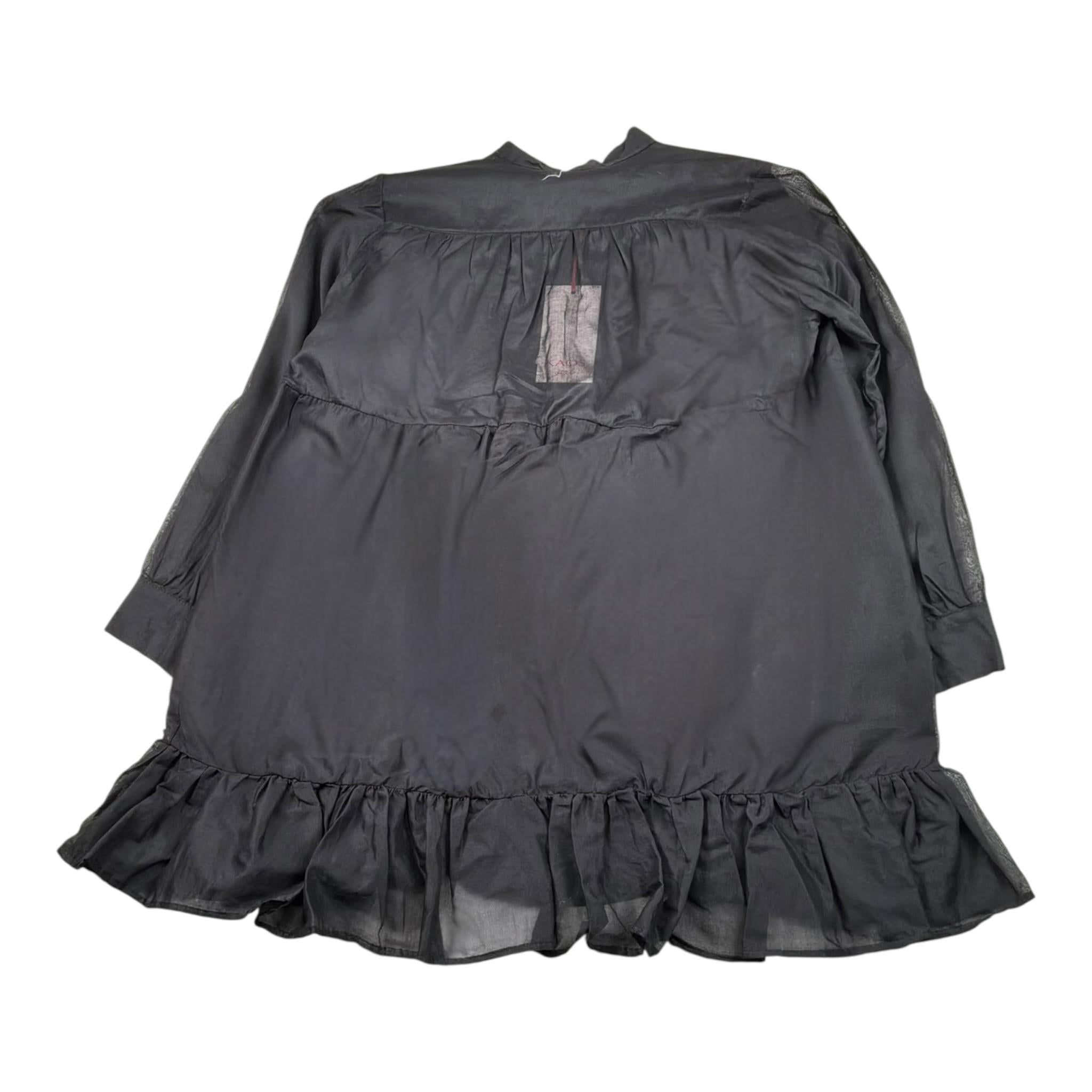 Kaos Abito Tinta Unita Modello Camicia per Bambina KS192 NERO KAOS 