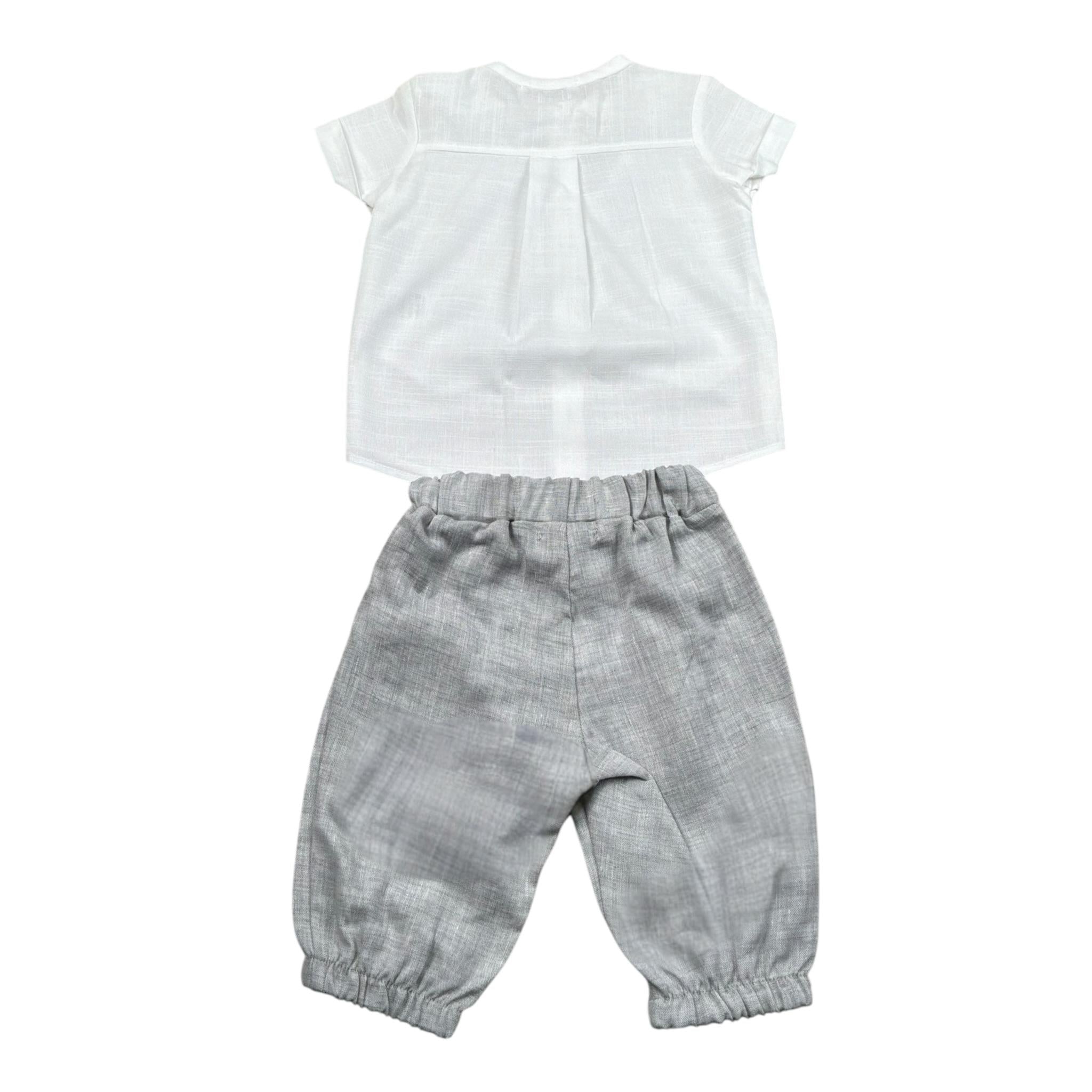 Barcellino Completo 2 Pezzi Camicia-Pantalone per Neonato 100107 BIANCO BARCELLINO 