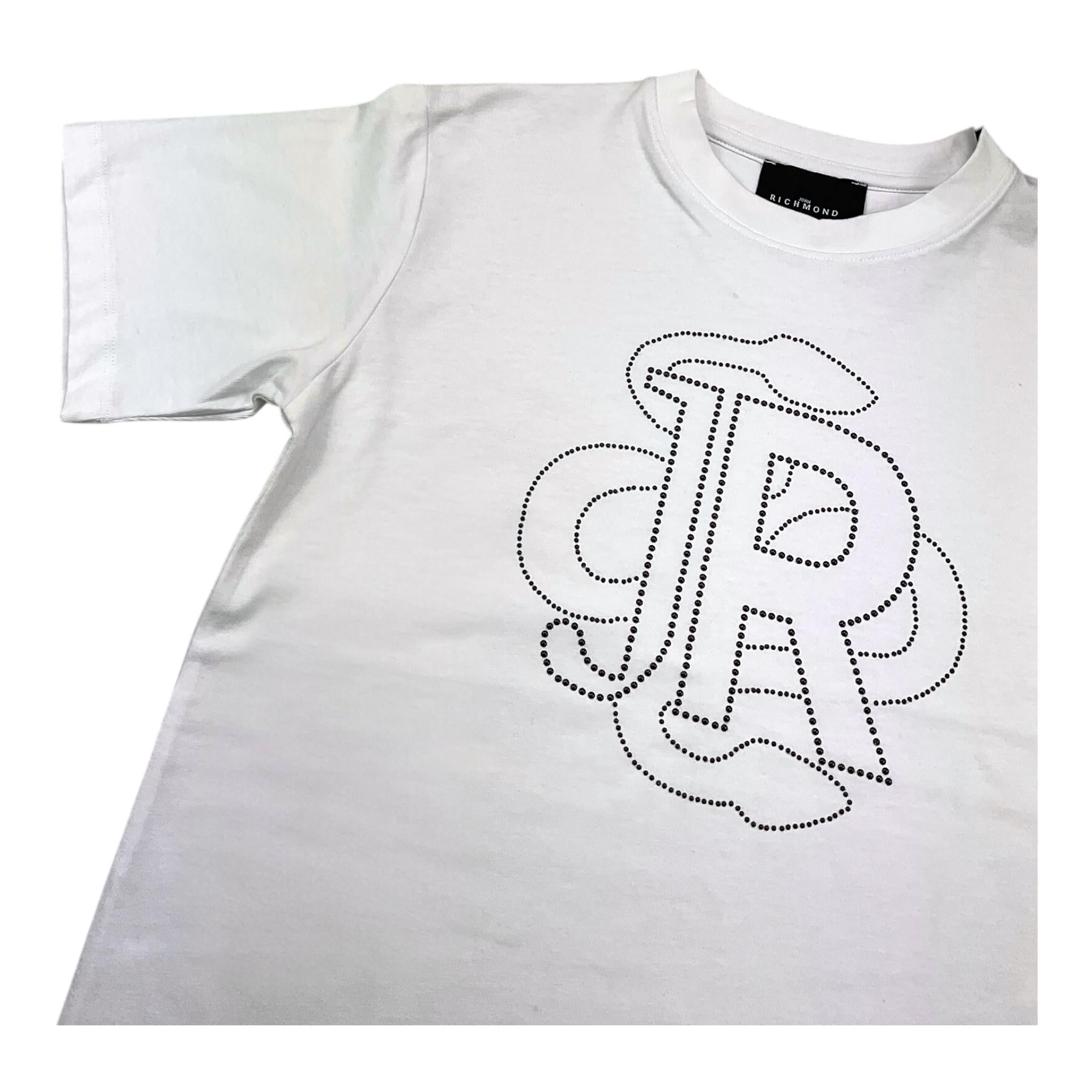JOHN RICHMOND t-shirt girocollo tinta unita con applicazioni Bianco per Bambino RGA25133TS BIANCO JOHN RICHMOND 