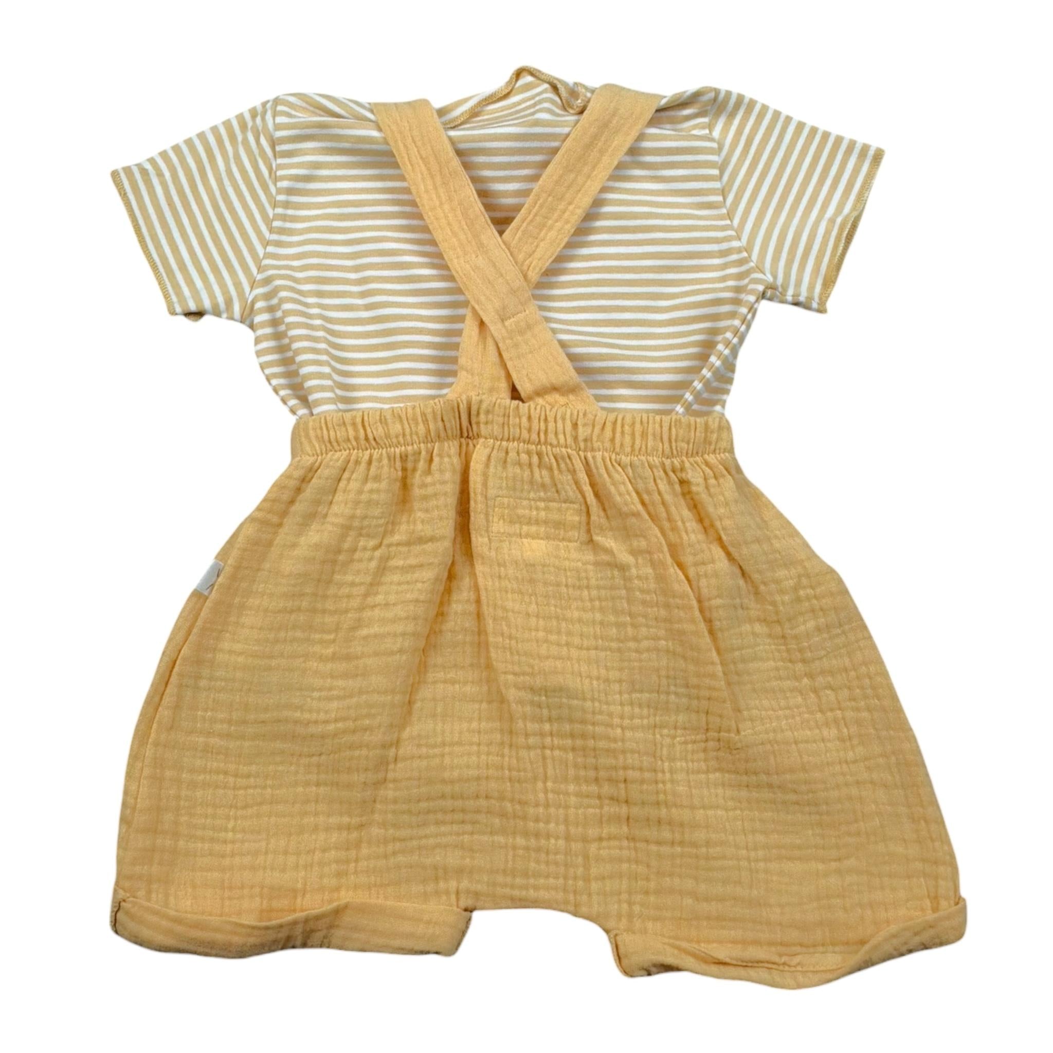 Teddy E Minou Completo 2 Pezzi T-Shirt-Salpette per Neonato E25CP066C0070X GIALLO TEDDY E MINOU 