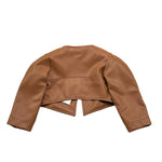 Monnalisa Giubbino Tinta Unita In Ecopelle per Neonata 17E100N MARRONE MONNALISA 