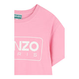 Kenzo Abito Mezza Manica Tinta Unita con Logo per Bambina K61021 ROSA KENZO 