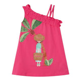 Mayoral Abito Tinta Unita con Stampa per Bambina 39377 FUXIA MAYORAL 