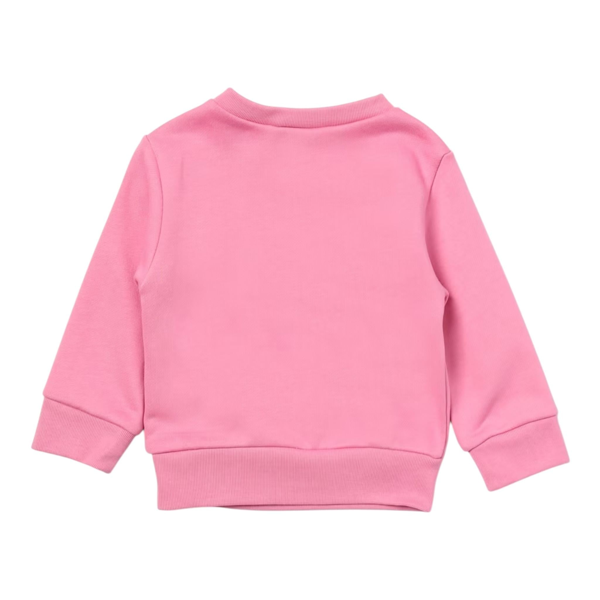 DSQUARED2 felpa chiusa girocollo tinta unita con logo Rosa per Neonato DQ2496N ROSA DSQUARED2 