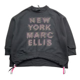 MARC ELLIS felpa girocollo tinta unita con stampa Nero per Bambina JMJMX15740 NERO MARC ELLIS 