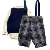 BABY A. completo 4 pezzi camicia-gilet-pantalone-papillon Panna per Neonato E2921 PANNA BABY A. 