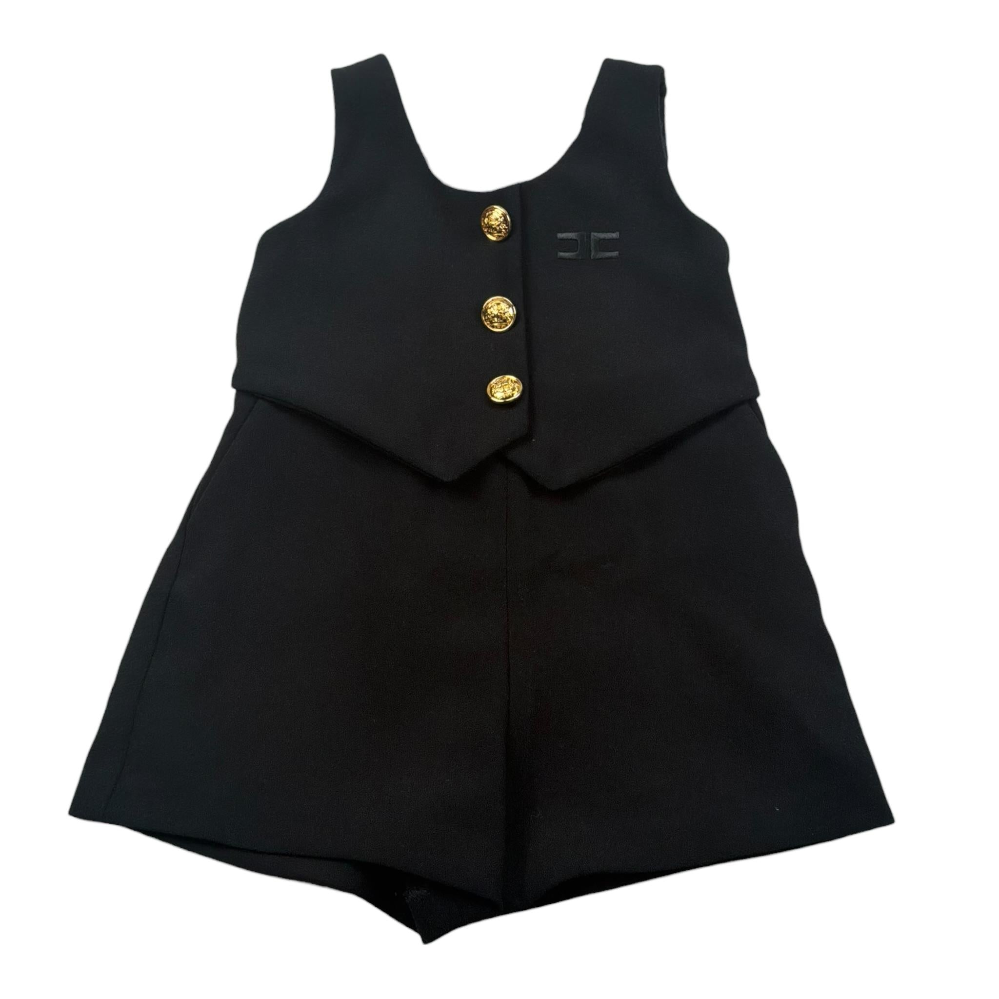 Elisabetta Franchi Tuta Intera Tinta Unita Giromanica  per Bambina EGTA006 NERO ELISABETTA FRANCHI 