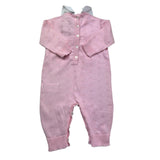 Le Bebe Tutina Manica Lunga Tinta Unita con Colletto E Fiocco per Neonata LBG6223 ROSA LE BEBE 