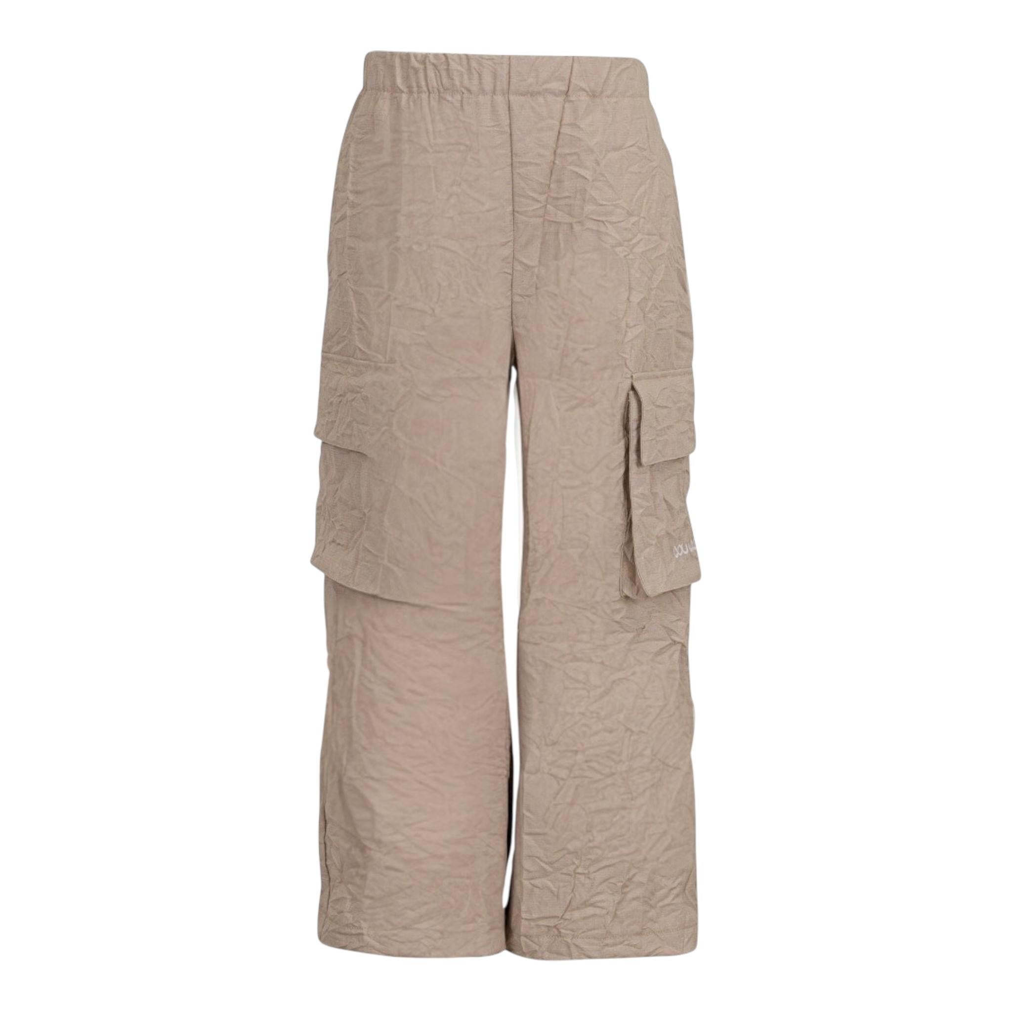 Dou Dou Pantalone Modello Cargo Tinta Unita con Tasconi per Bambina DW6P90 FANGO DOU DOU 