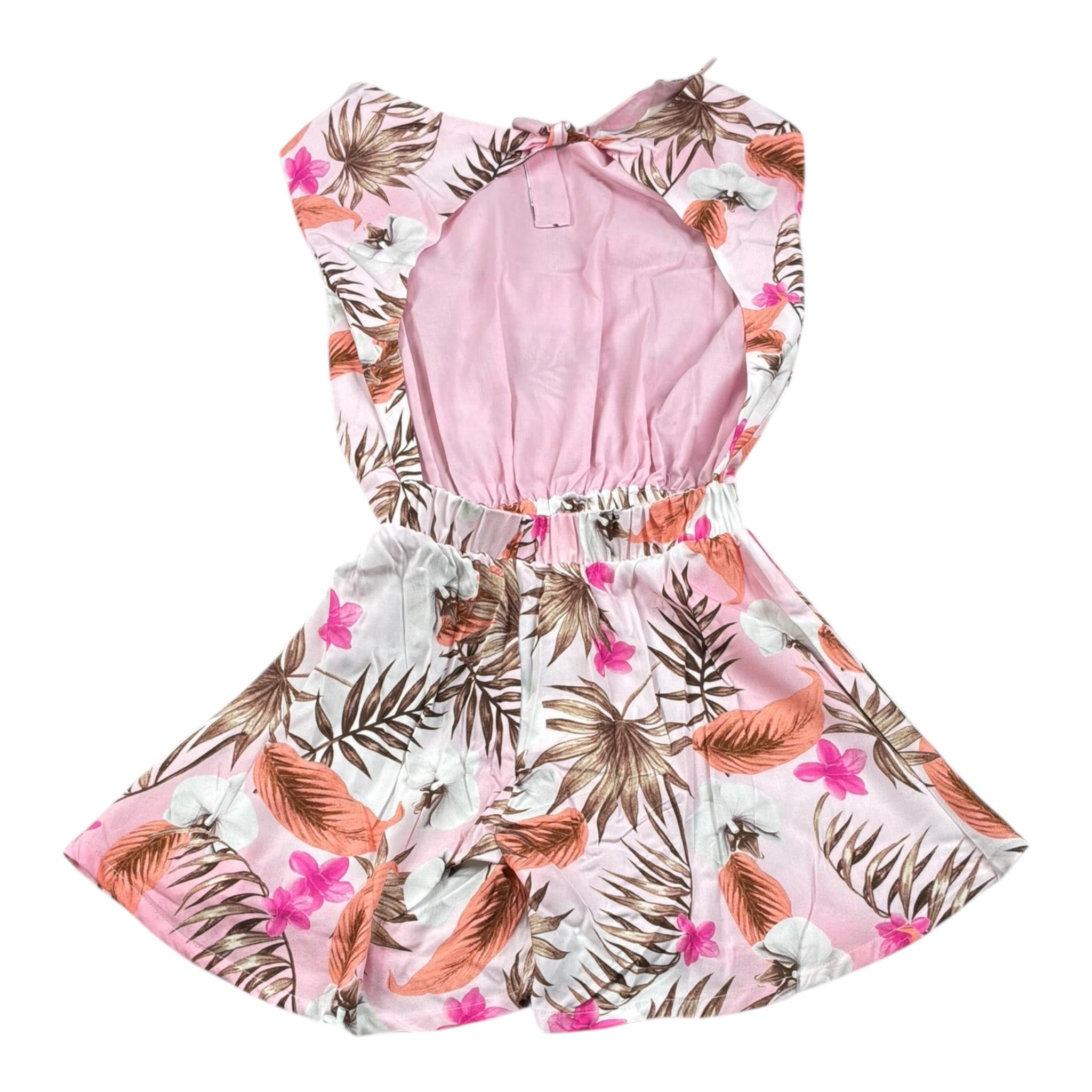 Shopart Abito Tinta Unita con Fantasia E Schiena Scoperta per Bambina SAJDIJ000435 ROSA SHOPART 