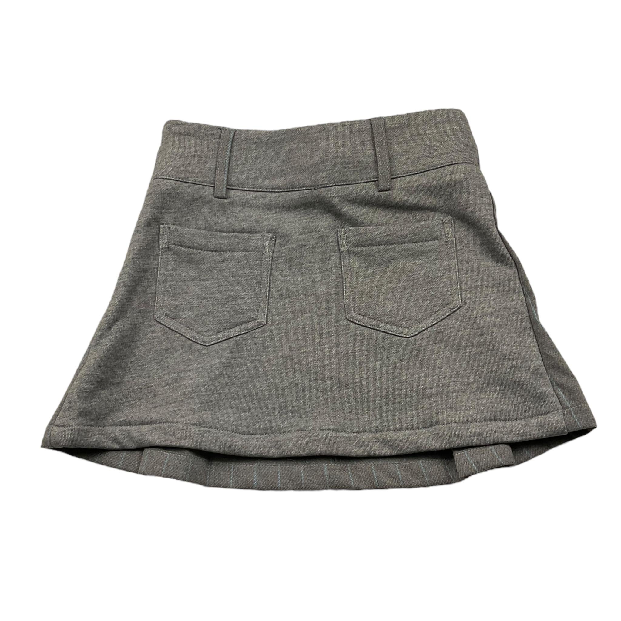 MANILA GRACE gonna tinta unita con fantasia a righe Grigio per Bambina MFBF24G223 GRIGIO MANILA GRACE 