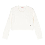 LIU JO maglia girocollo tinta unita con trecce Bianco per Bambina GF4214X BIANCO LIU JO 