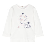 MONNALISA shirt girocollo tinta unita con stampa Bianco per Neonata 39D614 BIANCO MONNALISA 