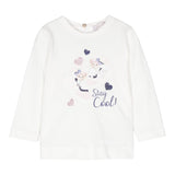 MONNALISA shirt girocollo tinta unita con stampa Bianco per Neonata 39D614 BIANCO MONNALISA 