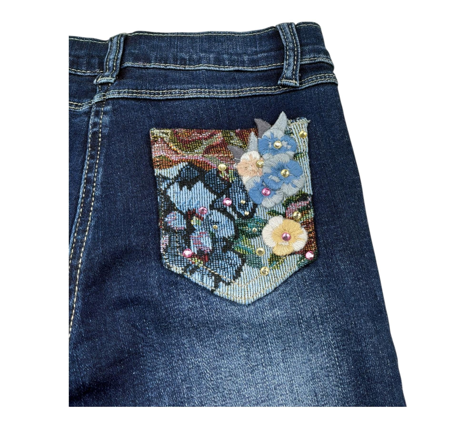 Monnalisa Jeans Tinta Unita con Girvita Regolabile per Bambina 194407R7 BLU MONNALISA 