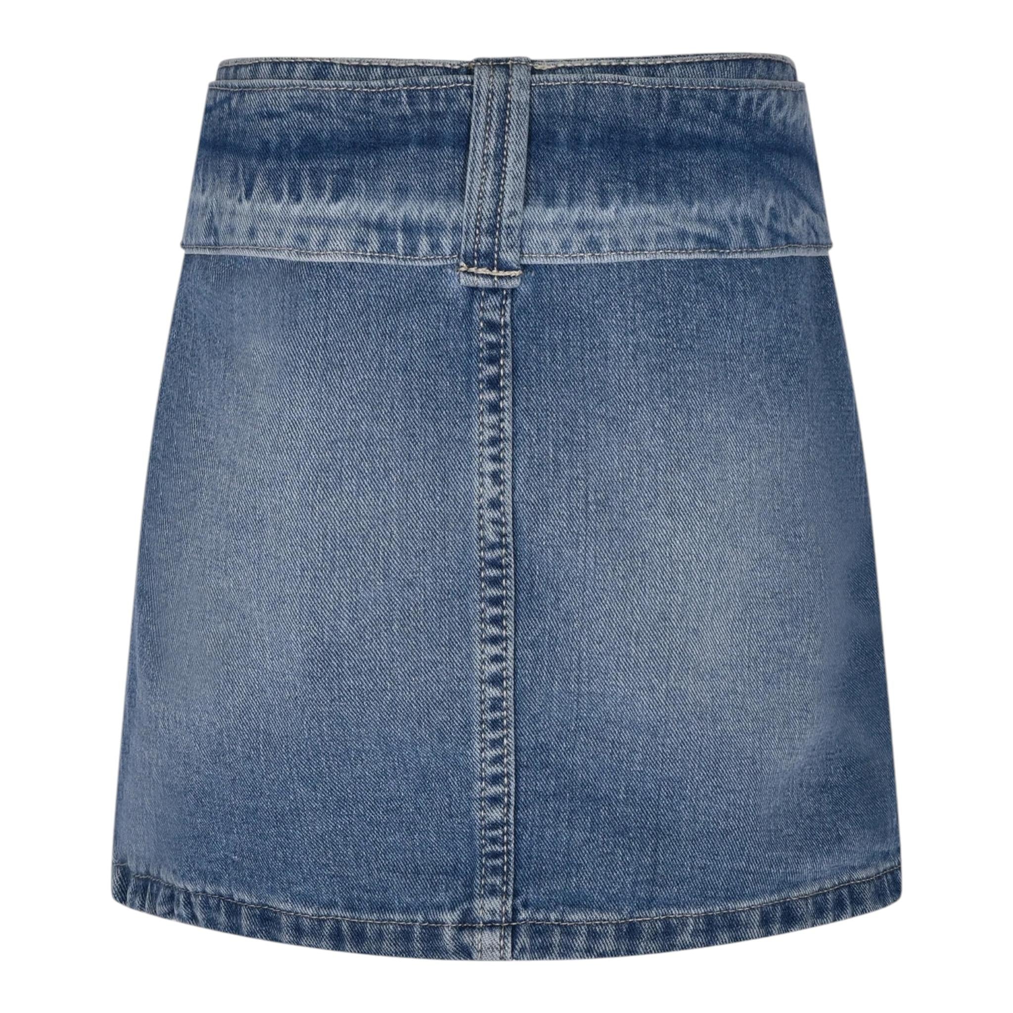 Marc Ellis Gonna In Denim Tinta Unita per Bambina JMJSK01259 BLU MARC ELLIS 