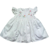 Le Bebe Abito Mezza Manica Tinta Unita con Ricami per Neonata LBG6254 BIANCO LE BEBE 