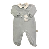 LALALU' tutina tinta unita con stampa Azzurro per Neonato TCL1N AZZURRO LALALU' 