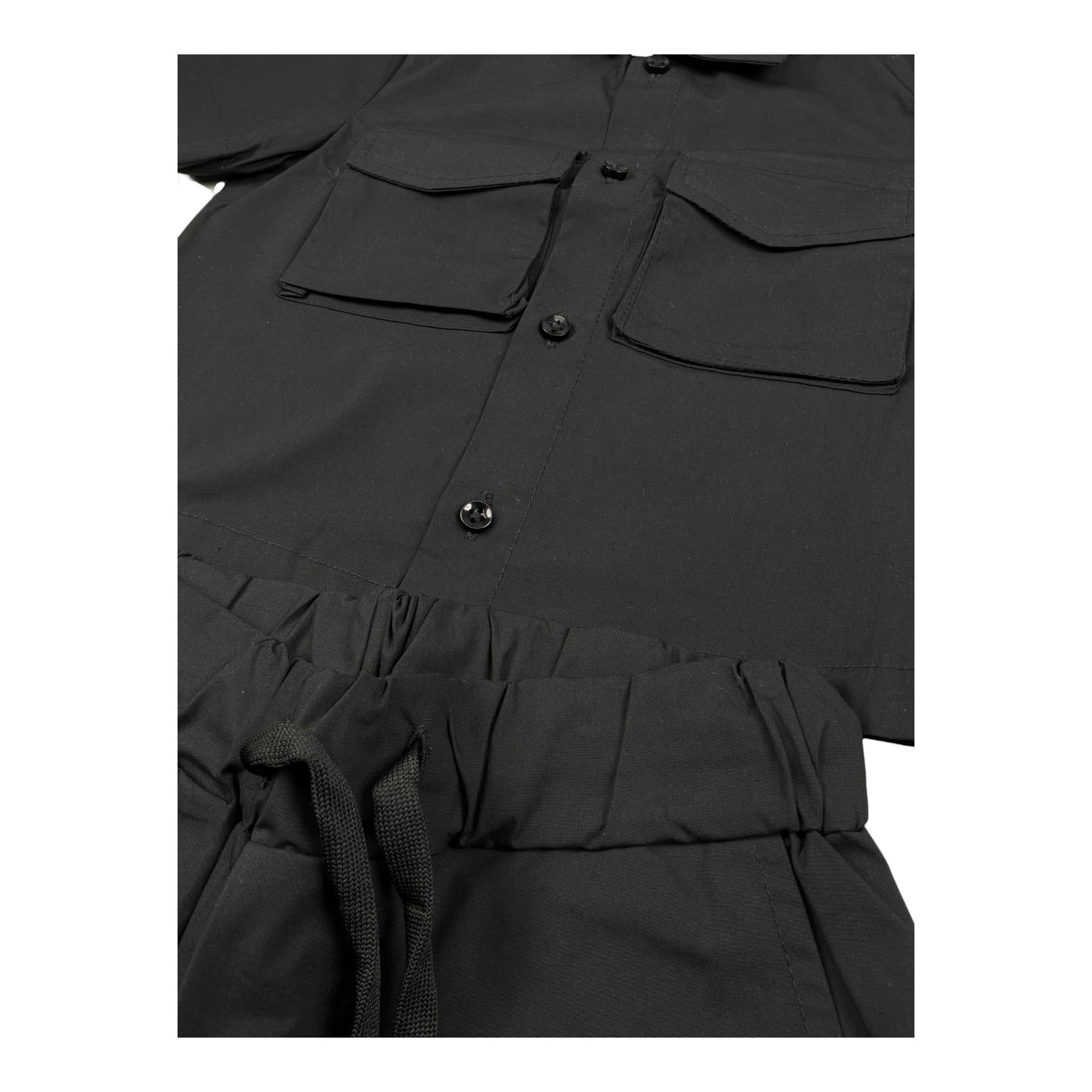 Do Not Conform Completo 2 Pezzi Camicia-Bermuda Tinta Unita per Neonato DCA043 NERO DO NOT CONFORM 