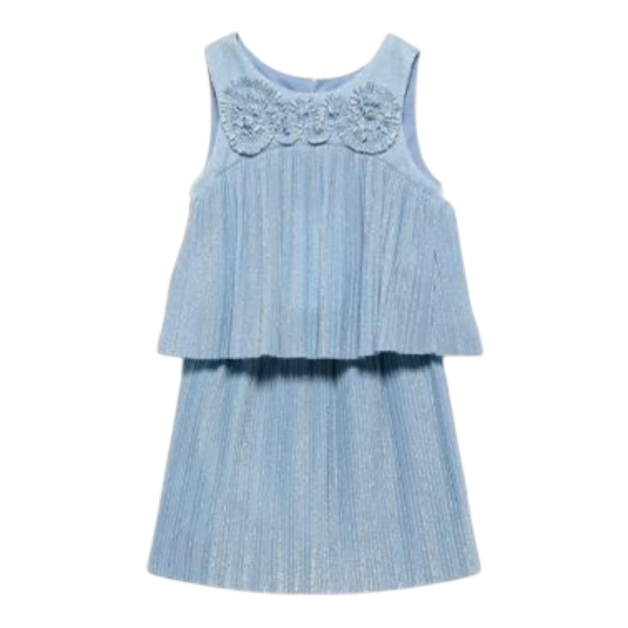 Abel & Lula Completo 2 Pezzi Top-Gonna Tinta Unita per Bambina 5071 AZZURRO ABEL & LULA 