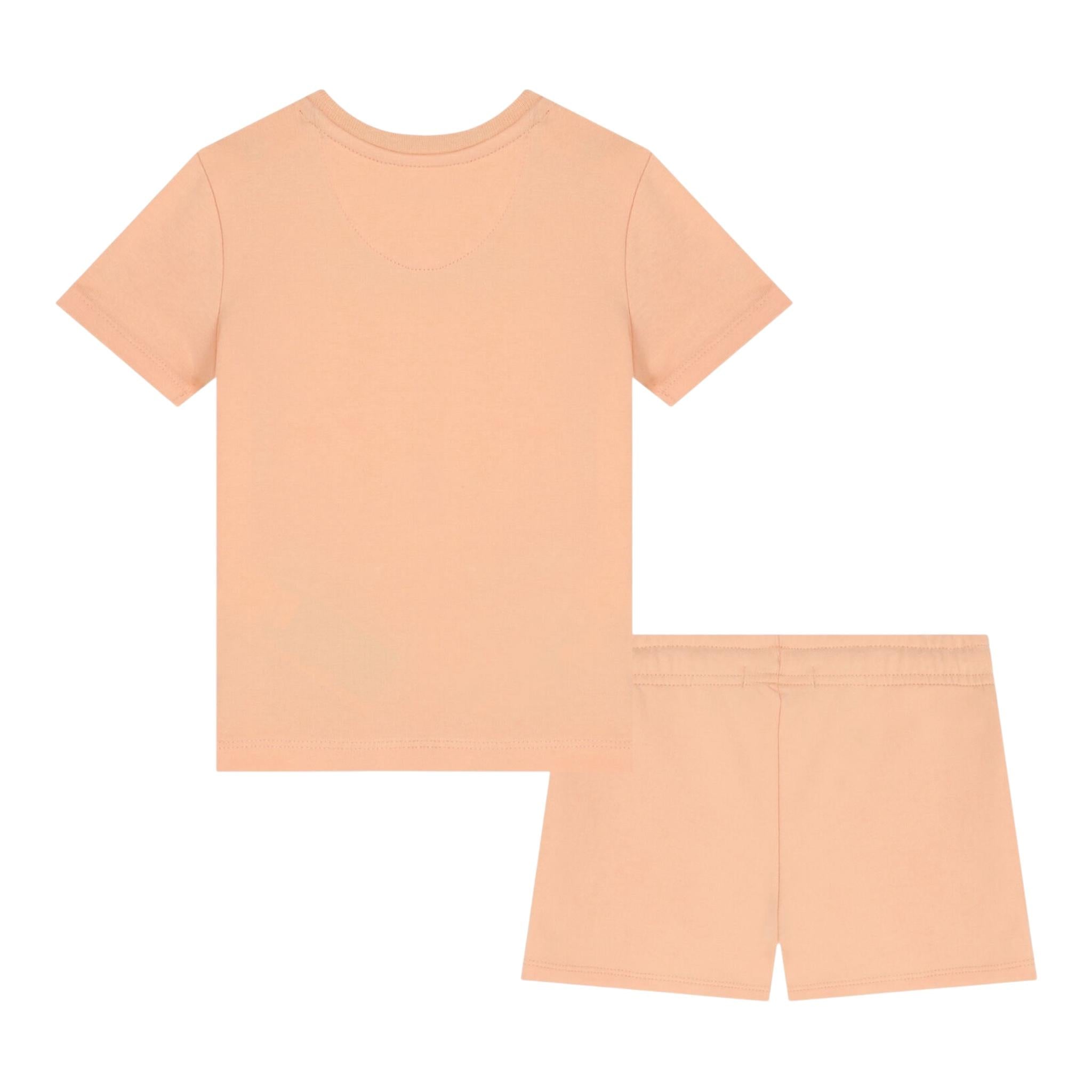 Calvin Klein Completo 2 Pezzi T-Shirt-Bermuda Tinta Unita con Stampa per Neonato IN0IN00072 PESCA CALVIN KLEIN 