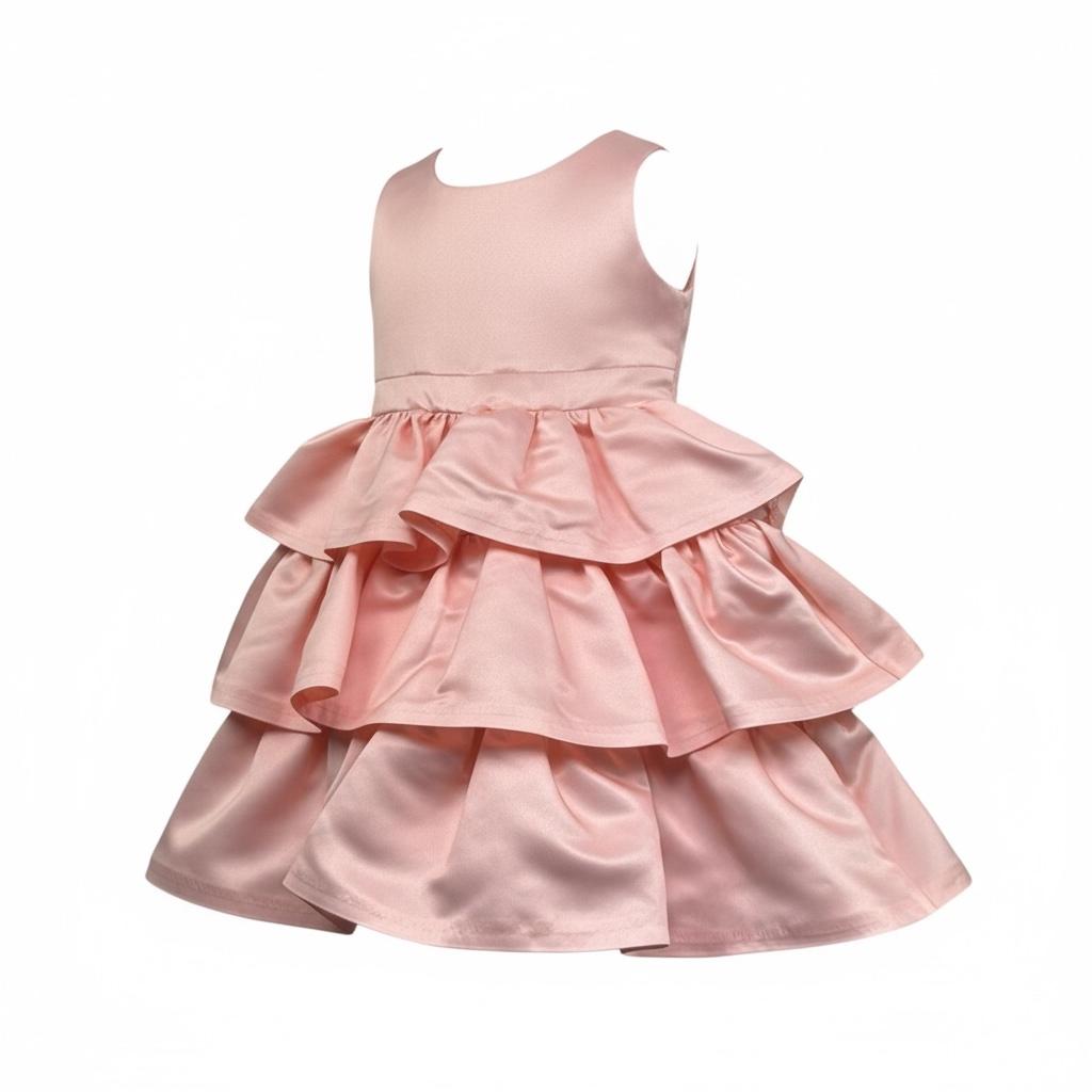 Meilisa Bai Abito Cerimonia Tinta Unita con Fiocco Giromanica per Neonata FL6264N PESCA MEILISA BAI 