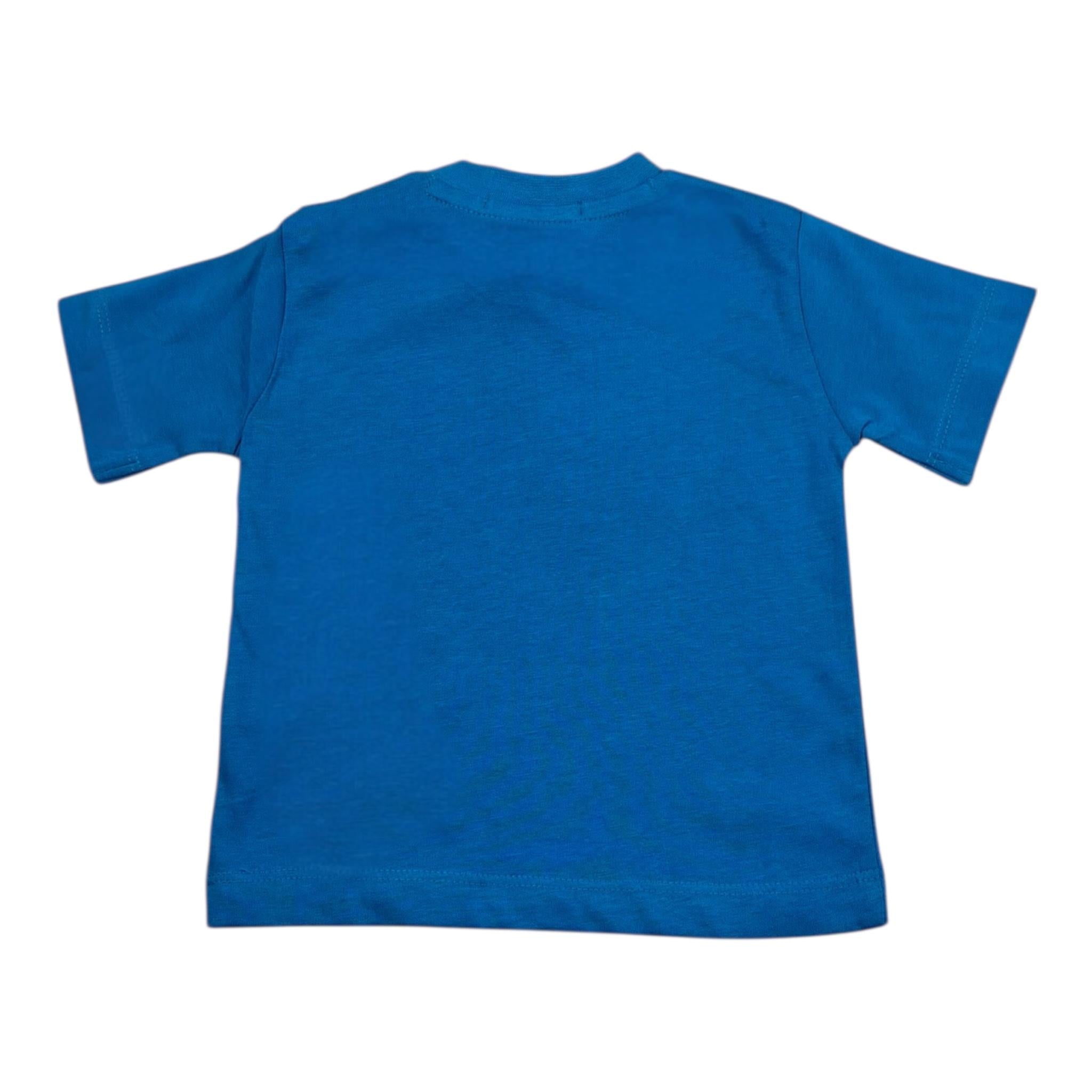 Cesare Paciotti T-Shirt Girocollo Tinta Unita con Stampa per Bambino TSP5117B BLU CESARE PACIOTTI 