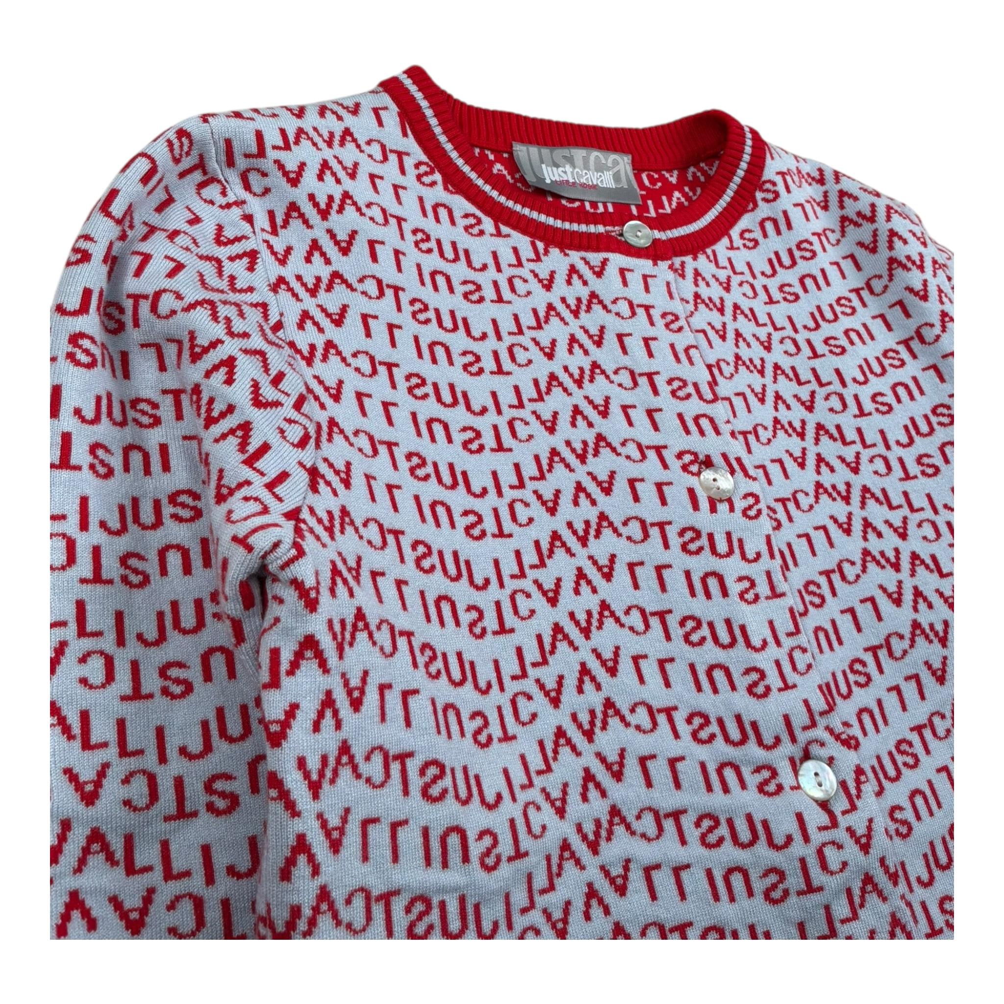 Just Cavalli Cardigan Tinta Unita con Stampe Logo per Bambina JGP26152CD BIANCO JUST CAVALLI 