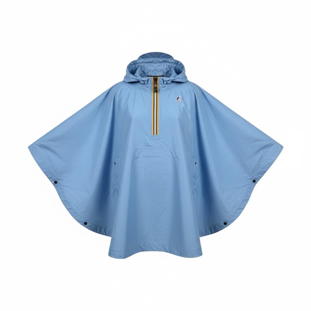 K-Way Mantella Tinta Unita con Zip E Cappuccio per Bambino K2148QW AZZURRO K-WAY 
