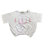 Replay T-Shirt Girocollo Modello Crop con Elastico per Bambina SG7301 BIANCO REPLAY 