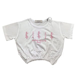 Replay T-Shirt Girocollo Modello Crop con Elastico per Bambina SG7301 BIANCO REPLAY 
