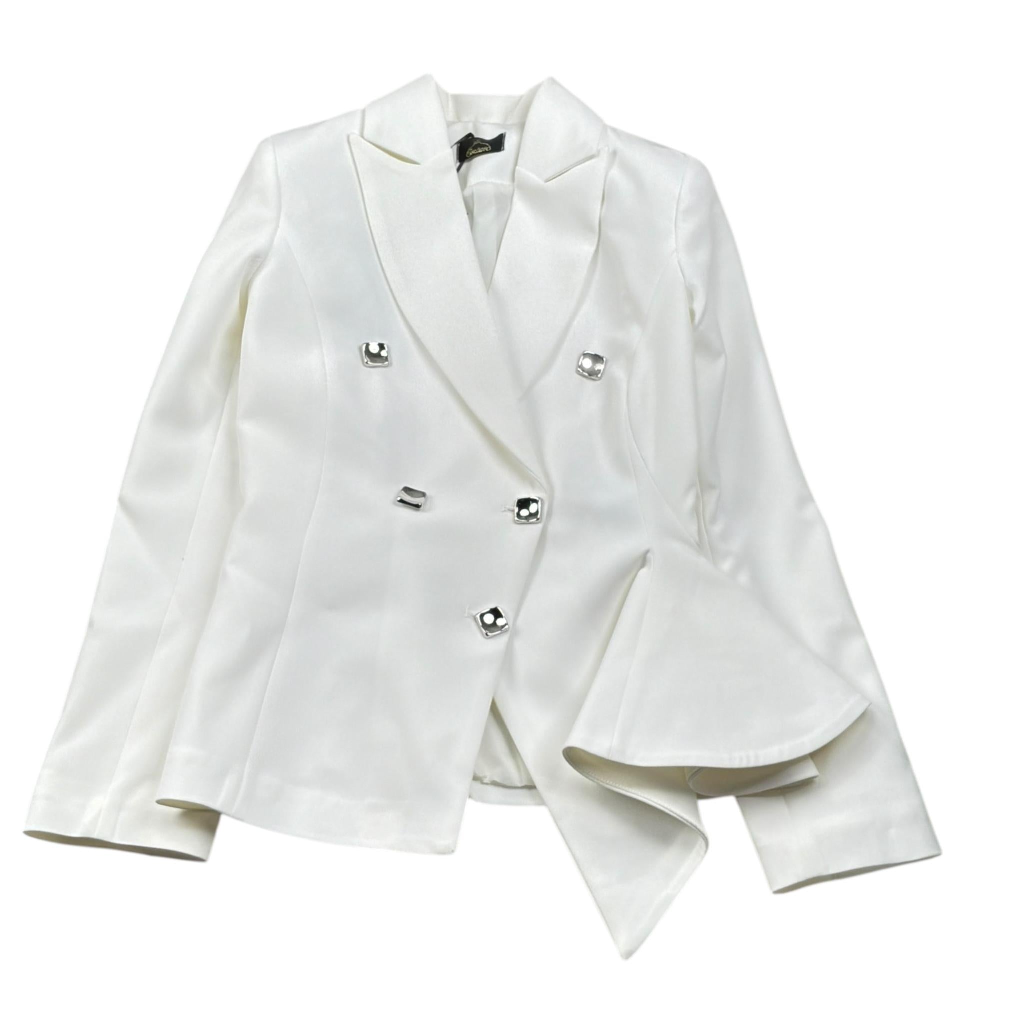 Fun & Fun Giacca Tinta Unita Doppiopetto per Bambina FNCJJK01073XX BIANCO FUN & FUN 