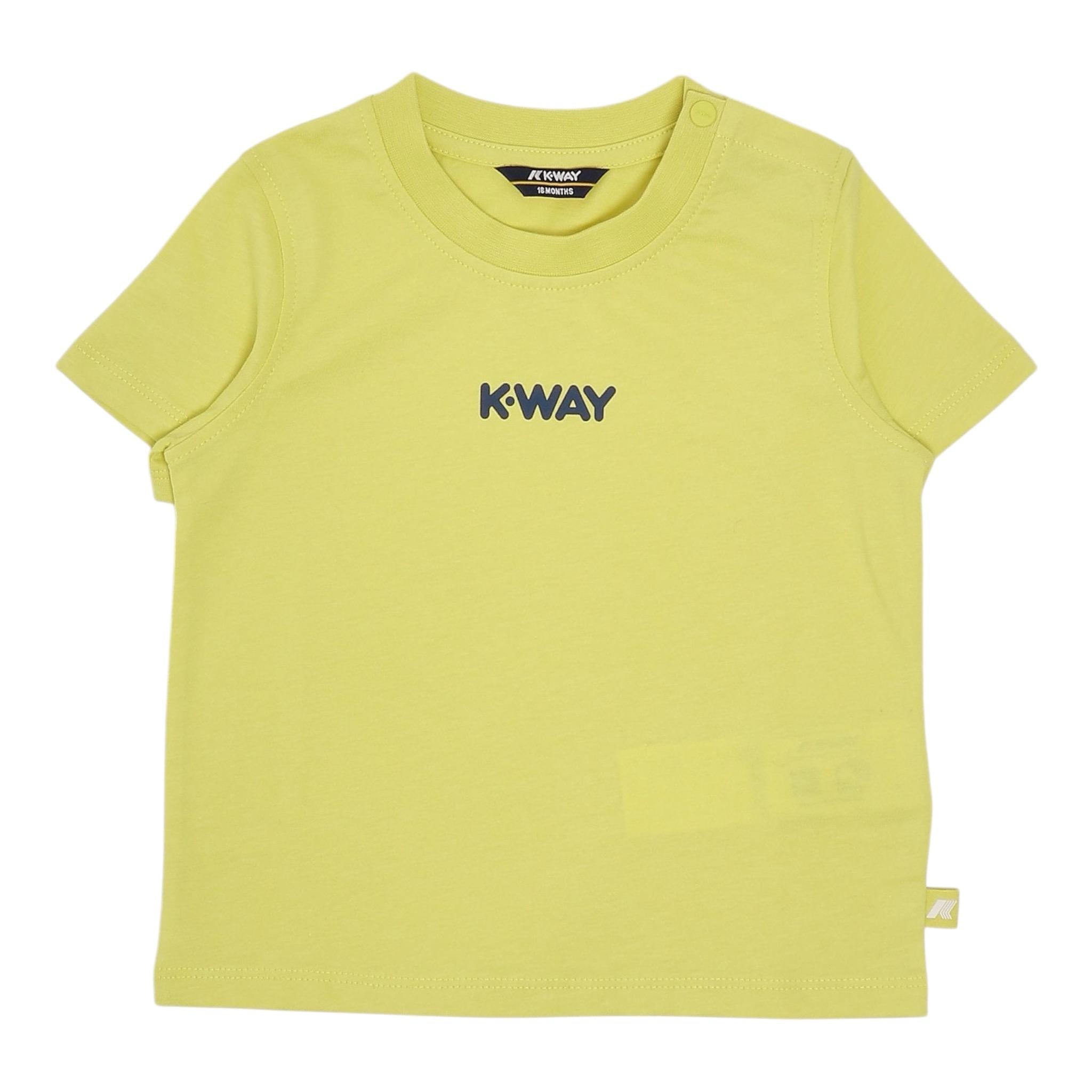 K-Way T-Shirt Girocollo tinta unita con Logo Giallo per Neonato K11613WXXXX GIALLO K-WAY 