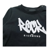 John Richmond Felpa Chiusa Girocollo Tinta Unita con Stampa per Neonato RIP26077FE NERO JOHN RICHMOND 