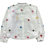 Saint Barth Camicia Manica Lunga Tinta Unita con Ricami per Bambina LIO0002 BIANCO SAINT BARTH 