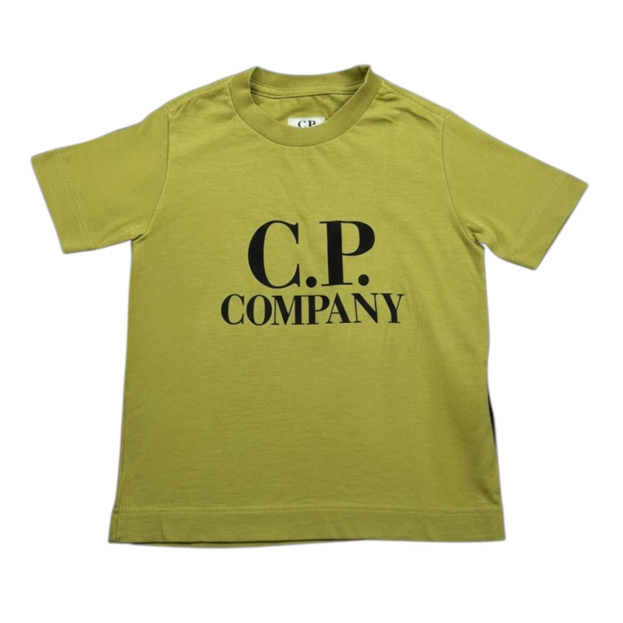 C.P. Company T-Shirt tinta unita con Stampa Verde per Neonato 13CKTS024A VERDE C.P. COMPANY 